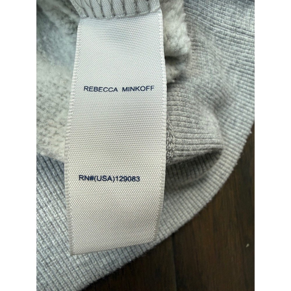 Rebecca Minkoff Janine Sweatshirt Women XS Gray EUC Puff Shoulder Long Sleeve - Picture 6 of 10